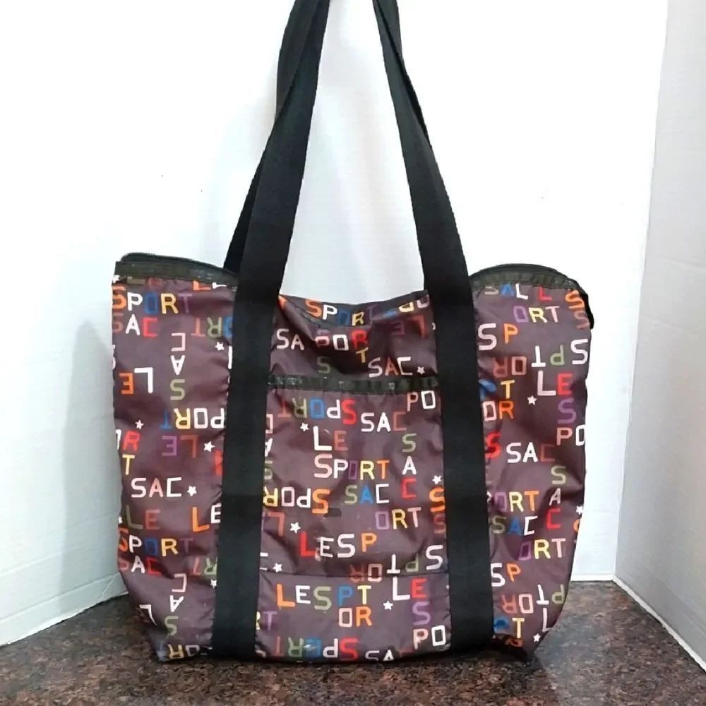 LE SPORT SAC Colorful Letter Print Tote Bag...XL